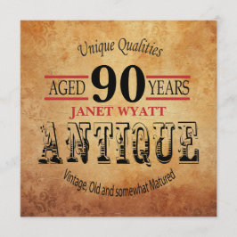 90:e vintage för födelsedagsfest inbjudan | -