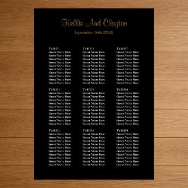 90 enkelt sätesdiagram för svart Bröllop Poster