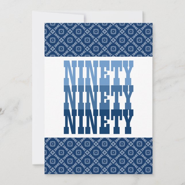 90 födelsedag modern marin V25 Inbjudningar (Framsida)