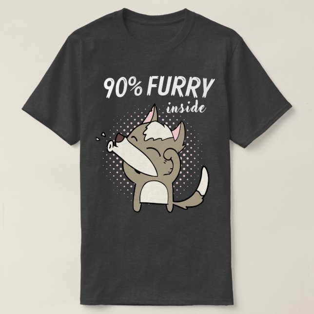 90 Fursona Hårig Fandom Furdress T Shirt (Design framsida)
