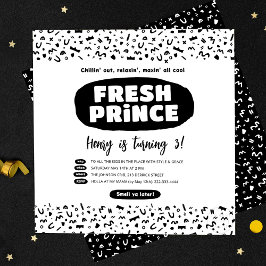 90 Hip hop födelsedag, färsk prins Rap Party Inbjudningar
