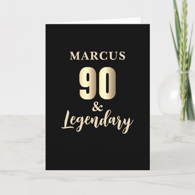 90 & Legendarisk Guld 90-årsdag  Kort (Framsida)