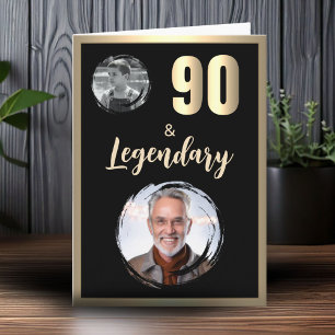 90 & Legendariska 2 Bilder 90-årsdag Guld Kort