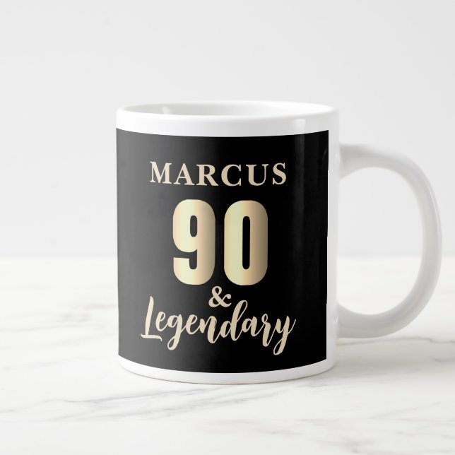 90 & Legendärt Guld 90-årsdag Jumbo Mugg (Höger)