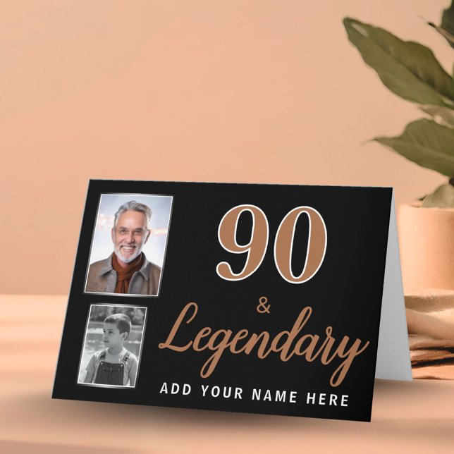 90 & Legendary 2 Foton 90:e födelsedagskort Kort (Skapare uppladdad)