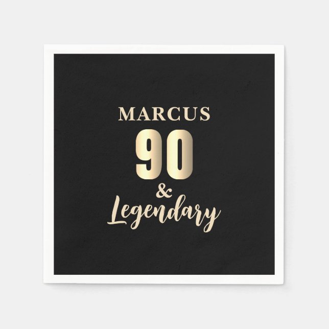 90 & Legendary Gold 90-årsfest Pappersservett (Framsidan)