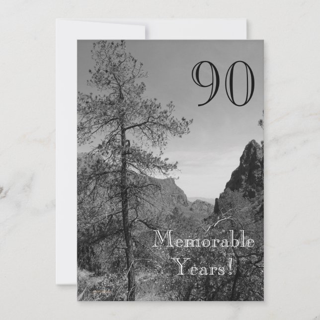 90 minnesvärd år/födelsedag Firande-Natur Inbjudningar (Framsida)