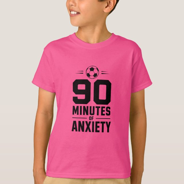 90 minuters ångest T-shirt – Fotbollsfan  (Framsida)