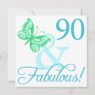 90 och blomstergåvor (Aqua) Kort