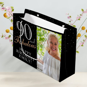 90 och Fabulous Elegant Black 90:e Birthday Photo