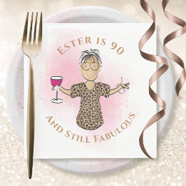 90 och fantastisk etniskt guld rosa kvinnlig födel pappersservett