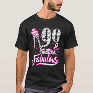 90 och uppmjukande 90:e B-dagars Rosa Diamond Shoe T Shirt