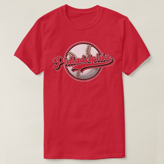 90 Philly Cityscape Baseball Philadelphia Skyline T Shirt (Design framsida)