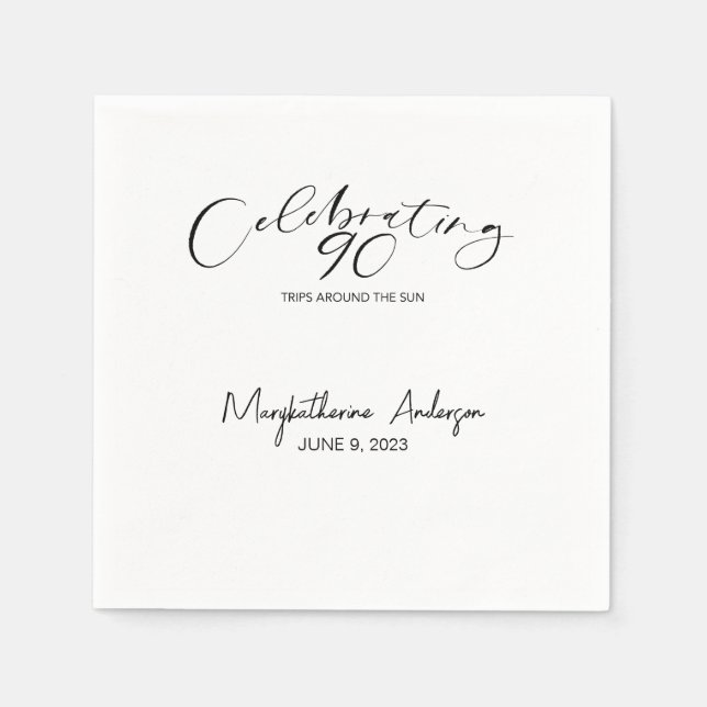 90 Resor runt Sol-Födelsedagsfesten Pappersservett (Framsidan)