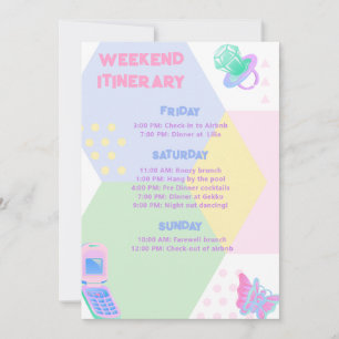 90:s Bachelorette Party Helg Itinerary Invati Inbjudningar