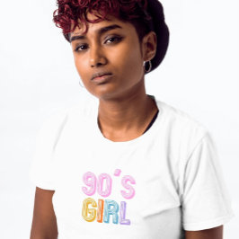 90:s enkla text modern vit t shirt