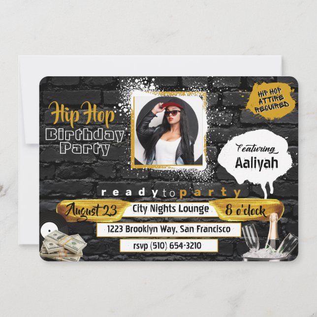 90:s födelsedag Old school Hip hop Tack Kort (Baksida)