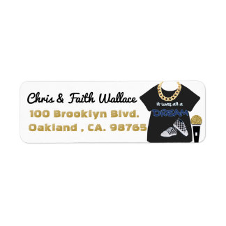 90:s Guld- och Sneaker Urban Hip hop Returadress Etikett