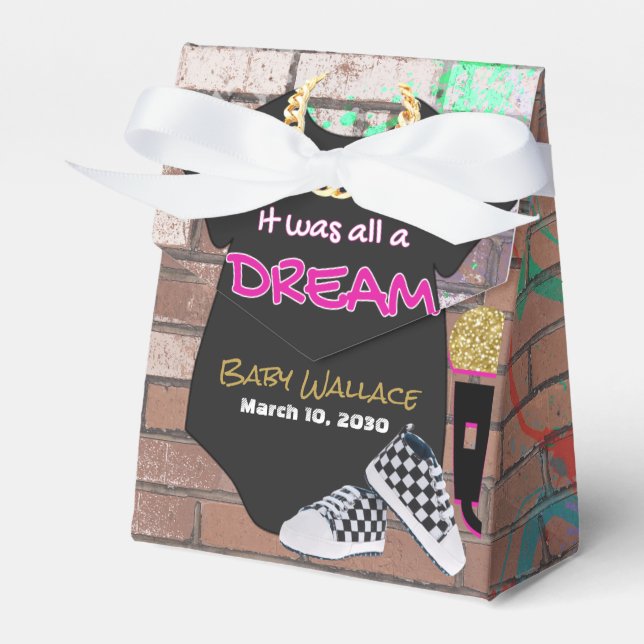 90:s Hip hop Baby Shower Girl} Tält Presentaskar (Framsidan Sidan)