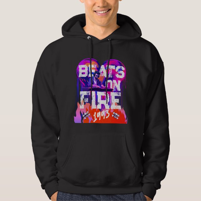 90:S HIP HOP BEATS PÅ BRAND DJ GRAPHIC HOODIE (Framsida)