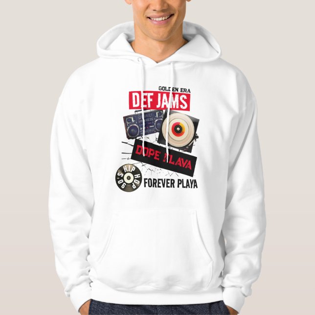 90:S HIP HOP DEF SYLT FÖR PLAYAGRAPHIC MANAR HOODIE (Framsida)