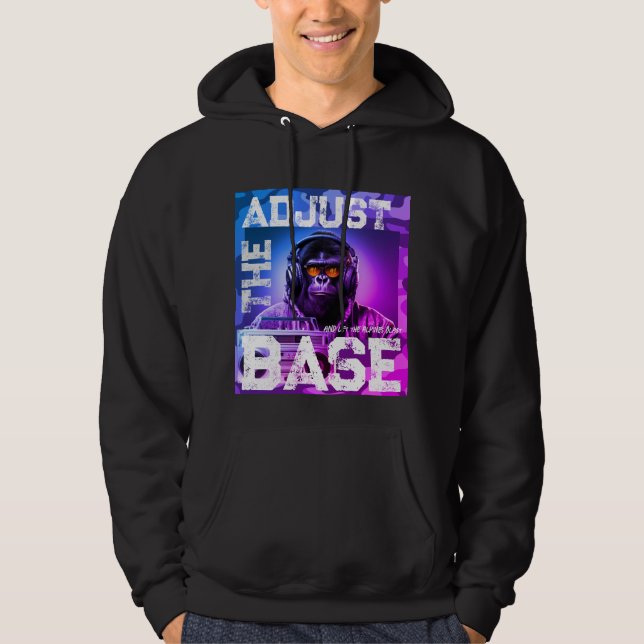 90:S HIP HOP JUSTERAR BASE GORILLA GRAPHIC HOODIE (Framsida)