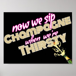 90:s Hip hop Throwback Champagne-skylt |Rosa Poster