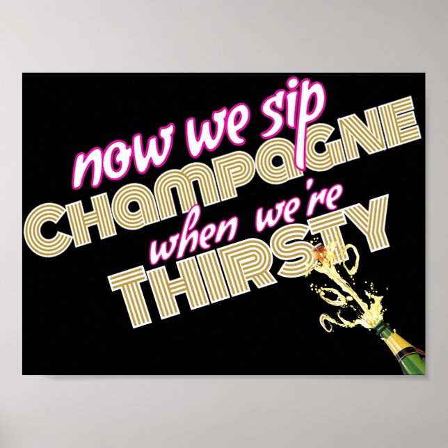 90:s Hip hop Throwback Champagne-skylt |Rosa Poster (Framsidan)
