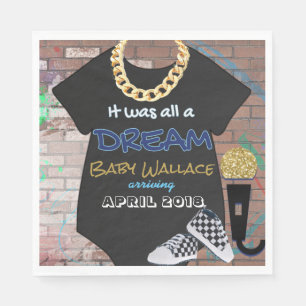 90:s Hip hop Urban Baby Shower {Boy} Napkins Pappersservett