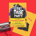 90:s inbjudan till House Party<br><div class="desc">Inbjudan till detta 90-parti är perfekt för alla typer av evenemang! Det här kan användas för 90-årsjubileum,  uppvärmning av hemmet,  babydusch med mera! De ljusa färger och formgivningarna är hela inslag under 90-talet.</div>
