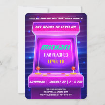 90:s inbjudan till Retro-videospel på födelsedagen