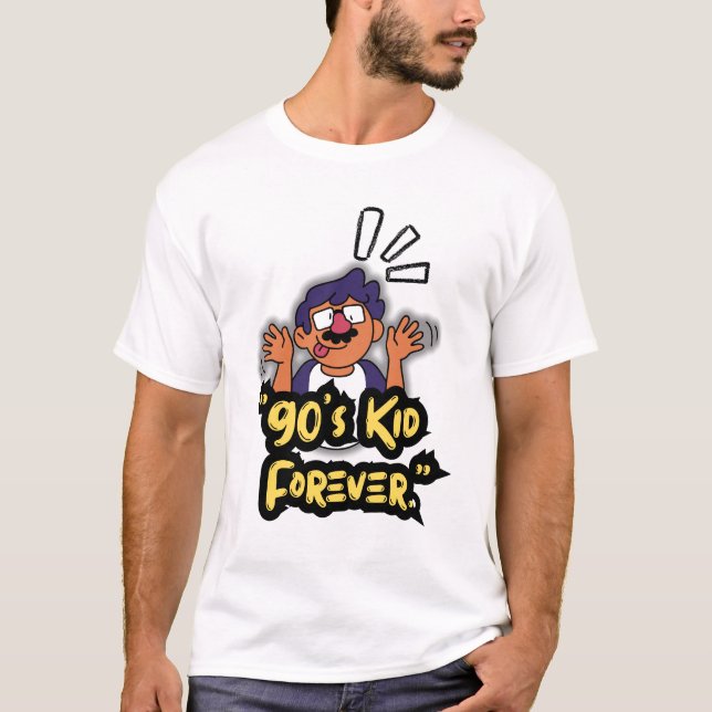 90’s Kid Forever - Nostalgia Tecknad Edition T Shirt (Framsida)