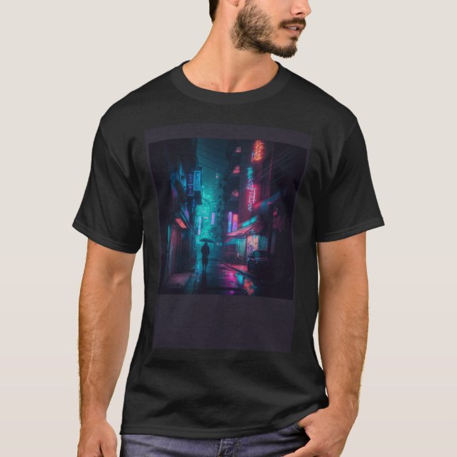 90:s Lofi Tokyo Japanska Streetwear Aesthetic colo T Shirt (Framsida)