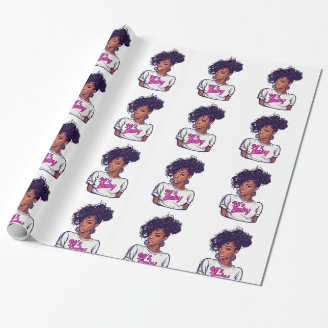 90:s Papper för omslagning av streck Presentpapper (Utrullad)