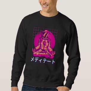90:s Retro Japansk aporwave Aesthetic Astronaut Lång Ärmad Tröja