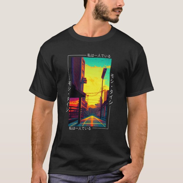 90:s Retro Synthwave Japansk Vaporwave Art Otaku T Shirt (Framsida)