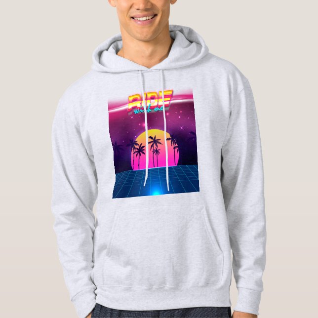 90:s Stil Retro-Futuristiska Hoodie (Framsida)
