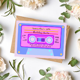 90:s Vaporwave Pastel Cassette-Födelsedagsfest Inbjudningar