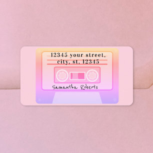 90:s Vaporwave Pastel Rosa Y2 Returadressetikett Adressetikett