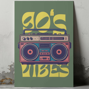 90:s Vibe vintage Boombox Poster