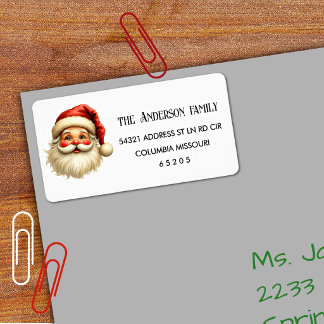 90 söta Santa Clause returadressetiketter Adressetikett