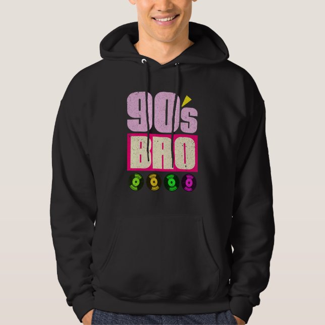 90-tal Bro Vinyl 90s Music 1990s Temaparty Ninnute Hoodie (Framsida)
