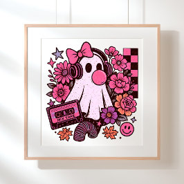 90-tal Bubblegum Aesthetic Retro Ghost Girl Hallow Poster