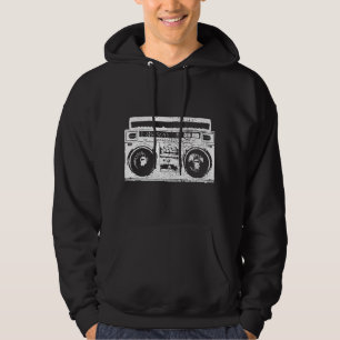 90-tal Hip Hop Radio Ghetto Blaster Vintage Hoodie