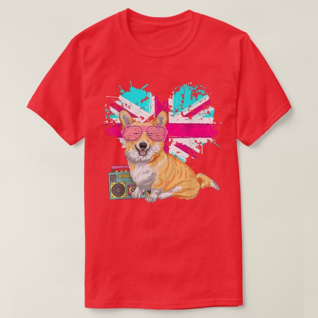 90-tal pembroke Welsh Corgi för rackmontering och  T Shirt (Design framsida)