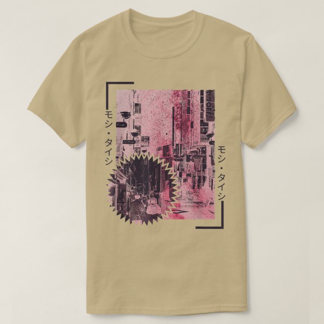 90-tal Retro Lofi Tokyo Japansk Streetwear Vaporwa T Shirt (Design framsida)