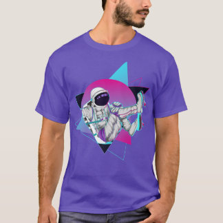 90-tal Synthwave Skateboarder Rymden Vaporwave A T Shirt