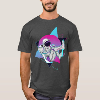 90-tal Synthwave Skateboarder Rymden Vaporwave A T Shirt