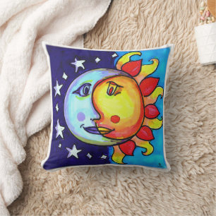 90-talet Lunar Solar Sol Måne Celestial Vibes Kudde