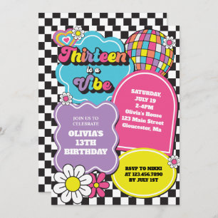 90- talet Retro Tretton är en Vibe 13: e födelseda Inbjudningar